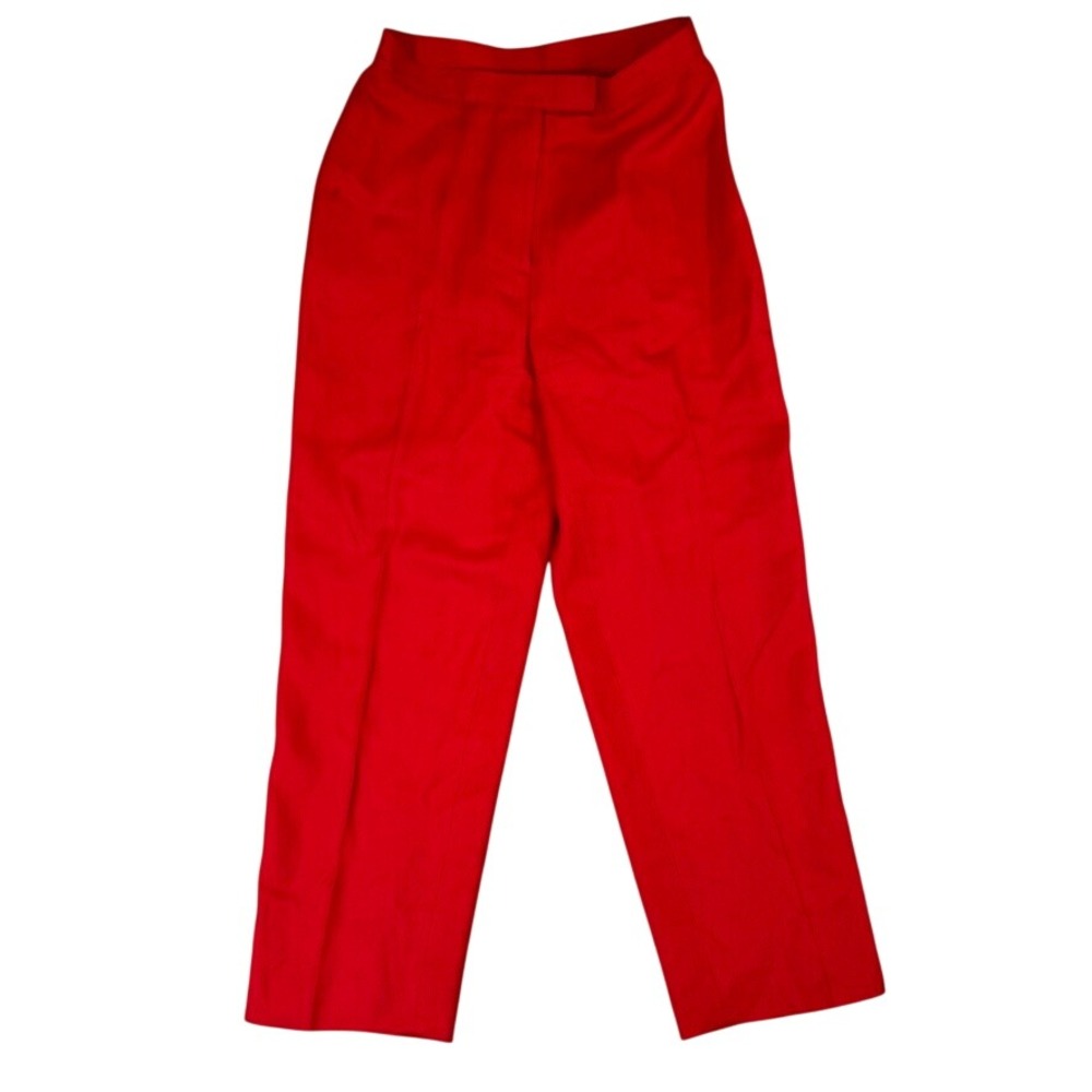 Lauren Ralph Lauren Petite Red 100% Silk Straight Leg Dress Pants Size 6P